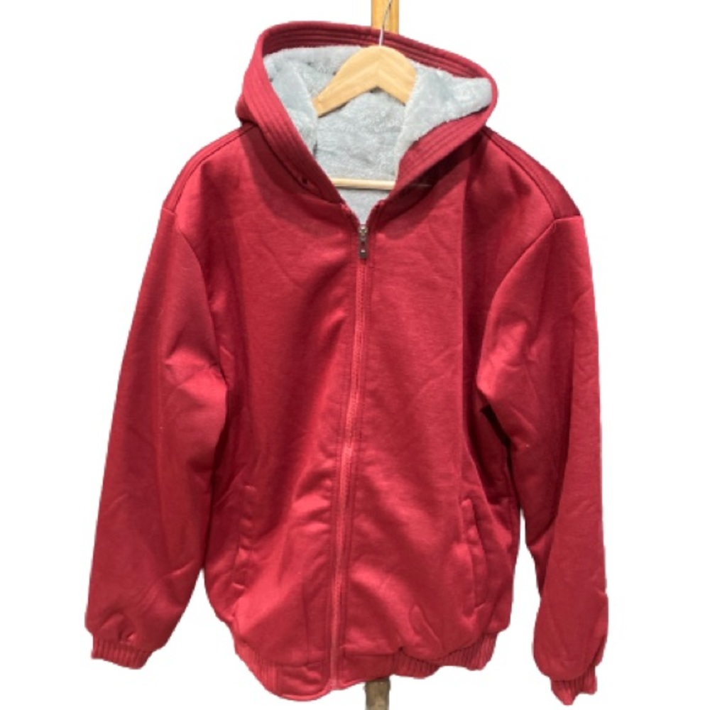 UNBRANDED Men’s/Unisex Thick zipper Sweatshirt w/ Hood Fleece Shacket NEVER WORN